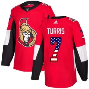 Mens Ottawa Senators Kyle Turris 7 Red USA Flag Fashion Authentic