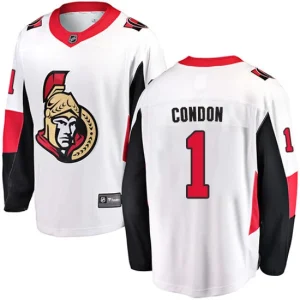 Mens Ottawa Senators Mike Condon 1 Breakaway White Fanatics Branded Away