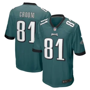 Mens Philadelphia Eagles Jason Croom Nike Midnight Green Game Jersey