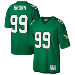 Mens Philadelphia Eagles Jerome Brown Mitchell & Ness Midnight Green Retired Player Legacy Jersey