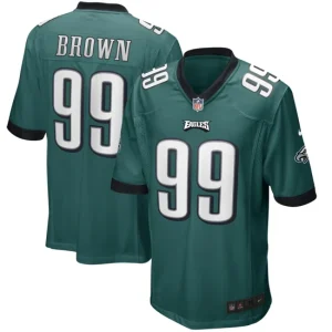 Mens Philadelphia Eagles Jerome Brown Nike Midnight Green Game Retired Player Jersey