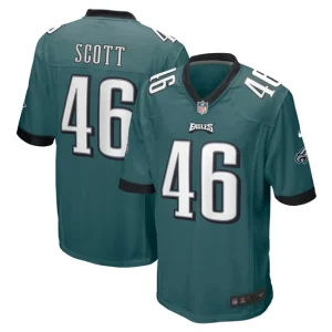 Mens Philadelphia Eagles Josiah Scott Nike Midnight Green Game Jersey