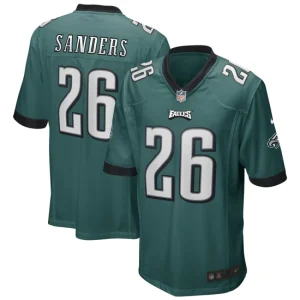 Mens Philadelphia Eagles Miles Sanders Nike Midnight Green Game Player Jersey