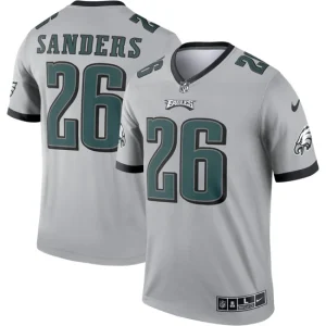 Mens Philadelphia Eagles Miles Sanders Nike Silver Inverted Legend Jersey