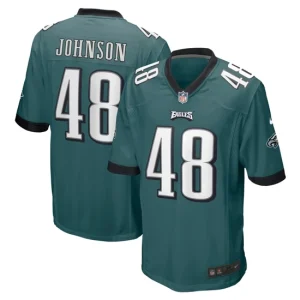 Mens Philadelphia Eagles Patrick Johnson Nike Midnight Green Game Player Jersey