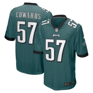 Mens Philadelphia Eagles T.J. Edwards Nike Midnight Green Game Jersey