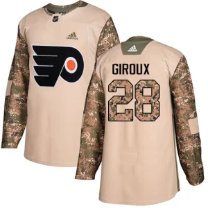 Mens Philadelphia Flyers Claude Giroux 28 Authentic Camo Veterans Day Practice