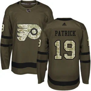 Mens Philadelphia Flyers Nolan Patrick 19 Authentic Green Salute to Service