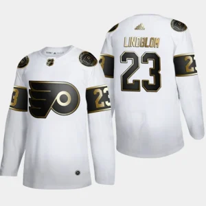 Mens Philadelphia Flyers Oskar Lindblom 23 Golden Edition White Authentic