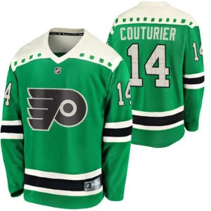 Mens Philadelphia Flyers Sean Couturier 14 Green 2020 St. Patricks Day Breakaway