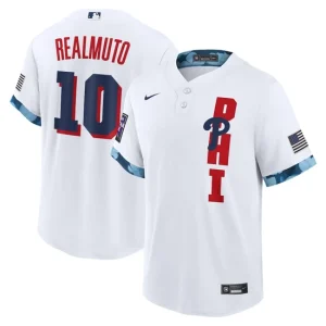 Mens Philadelphia Phillies J.T. Realmuto Nike White 2021 MLB All-Star Game Player Jersey