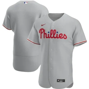 Mens Philadelphia Phillies Nike Gray Road Team Jersey