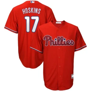 Mens Philadelphia Phillies Rhys Hoskins Red Big & Tall Player Jersey