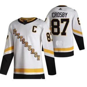 Mens Pittsburgh Penguins Sidney Crosby 87 2022 Reverse Retro White Authentic