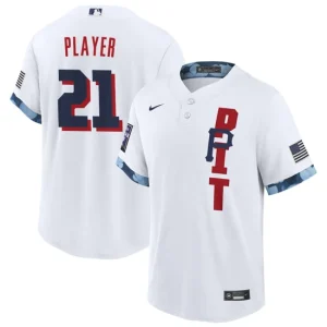 Mens Pittsburgh Pirates Nike White 2021 MLB All-Star Game Custom Jersey