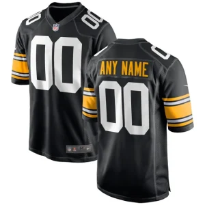 Mens Pittsburgh Steelers Nike Black Alternate Custom Game Jersey