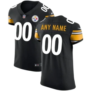 Mens Pittsburgh Steelers Nike Black Vapor Untouchable Custom Elite Jersey