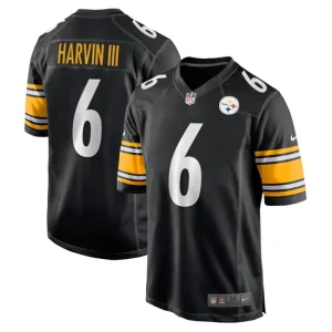 Mens Pittsburgh Steelers Pressley Harvin III Nike Black Game Jersey