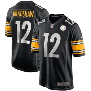 Mens Pittsburgh Steelers Terry Bradshaw Nike Black Game Retired Player Jersey