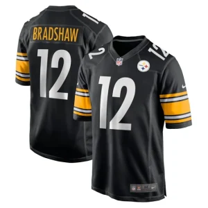 Mens Pittsburgh Steelers Terry Bradshaw Nike Black Retired Player Game Jersey