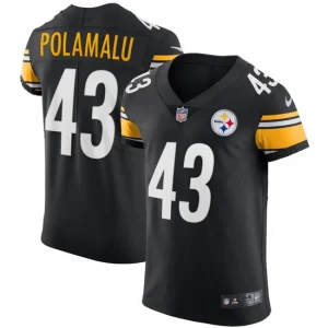 Mens Pittsburgh Steelers Troy Polamalu Nike Black Retired Player Elite Jersey