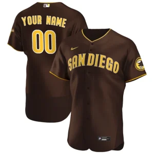 Mens San Diego Padres Nike Brown Road Official Custom Jersey