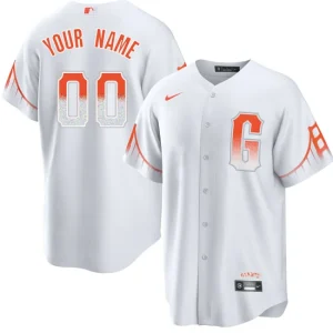 Mens San Francisco Giants Custom Authentic White 2021 City Connect Jersey