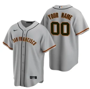 Mens San Francisco Giants Custom Gray Road Jersey