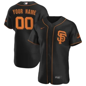 Mens San Francisco Giants Nike Black Alternate Official Custom Jersey