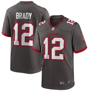 Mens Tampa Bay Buccaneers Tom Brady Nike Pewter Alternate Game Jersey