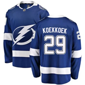 Mens Tampa Bay Lightning Slater Koekkoek 29 Breakaway Royal Blue Fanatics Branded Home