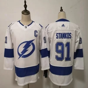 Mens Tampa Bay Lightning Steven Stamkos 91 2018-19 White Authentic