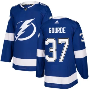 Mens Tampa Bay Lightning Yanni Gourde 37 Authentic Royal Blue Home