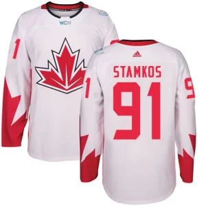 Mens Team Canada 91 Steven Stamkos Authentic White Home 2016 World Cup Hockey