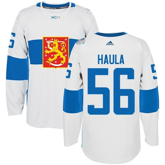 Mens Team Finland 56 Erik Haula Authentic White Home 2016 World Cup of Hockey