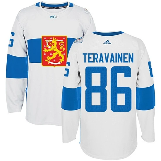 Mens Team Finland 86 Teuvo Teravainen Authentic White Home 2016 World Cup of Hockey