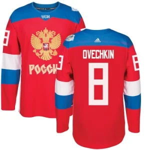 Mens Team Russia 8 Alexander Ovechkin Authentic Red Away 2016 World Cup of Hockey