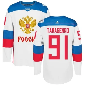 Mens Team Russia 91 Vladimir Tarasenko Authentic White Home 2016 World Cup of Hockey