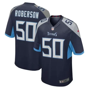 Mens Tennessee Titans Derick Roberson Nike Navy Game Jersey