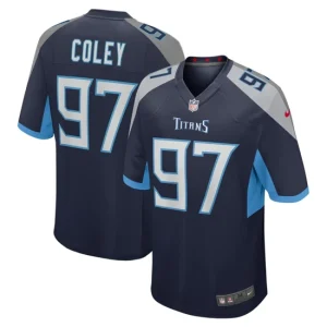 Mens Tennessee Titans Trevon Coley Nike Navy Game Jersey