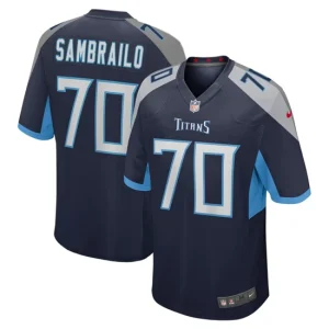 Mens Tennessee Titans Ty Sambrailo Nike Navy Game Jersey