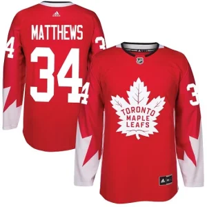 Mens Toronto Maple Leafs Auston Matthews 34 Authentic Red Alternate