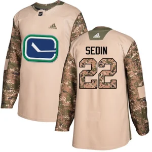 Mens Vancouver Canucks Daniel Sedin 22 Authentic Camo Veterans Day Practice