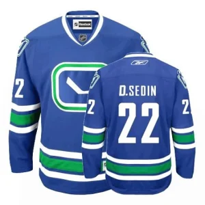 Mens Vancouver Canucks Daniel Sedin 22 Authentic Reebok Blue Third