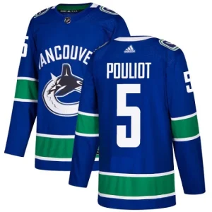 Mens Vancouver Canucks Derrick Pouliot 5 Authentic Blue Home