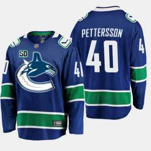 Mens Vancouver Canucks Elias Pettersson 40 Blue 50th Anniversary Home Player