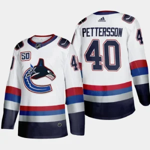 Mens Vancouver Canucks Elias Pettersson 40 Throwback White 2000s Vintage Authentic Player