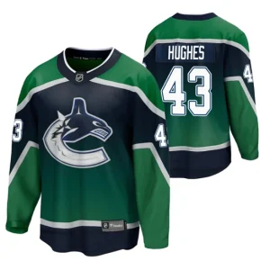 Mens Vancouver Canucks Quinn Hughes 43 2021 Special Edition Green