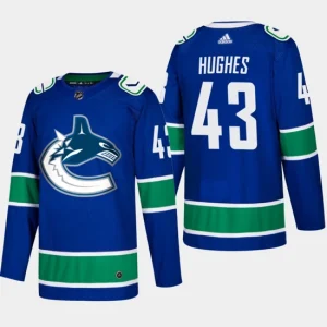 Mens Vancouver Canucks Quinn Hughes 43 Home Blue Authentic Player