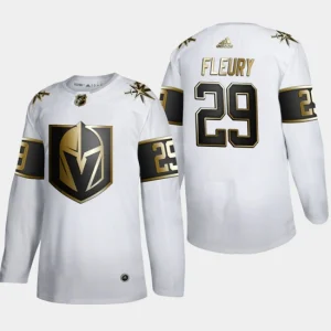 Mens Vegas Golden Knights Marc-Andre Fleury 29 NHL Golden Edition White Authentic